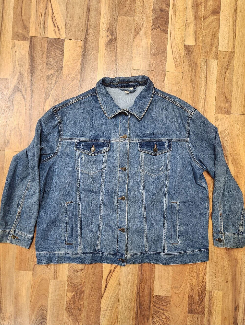 Terra & Sky Plus Size 2X (20W-22W) Blue Denim Jacket